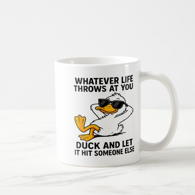 Funny Duck Graphic Men Women Funny Quote  Kaffemugg (Höger)