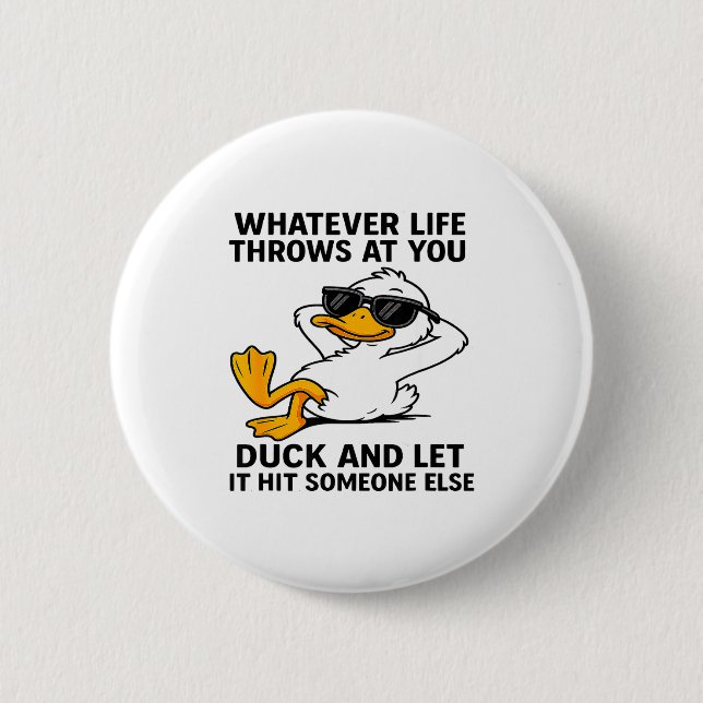 Funny Duck Graphic Men Women Funny Quote  Knapp (Framsida)