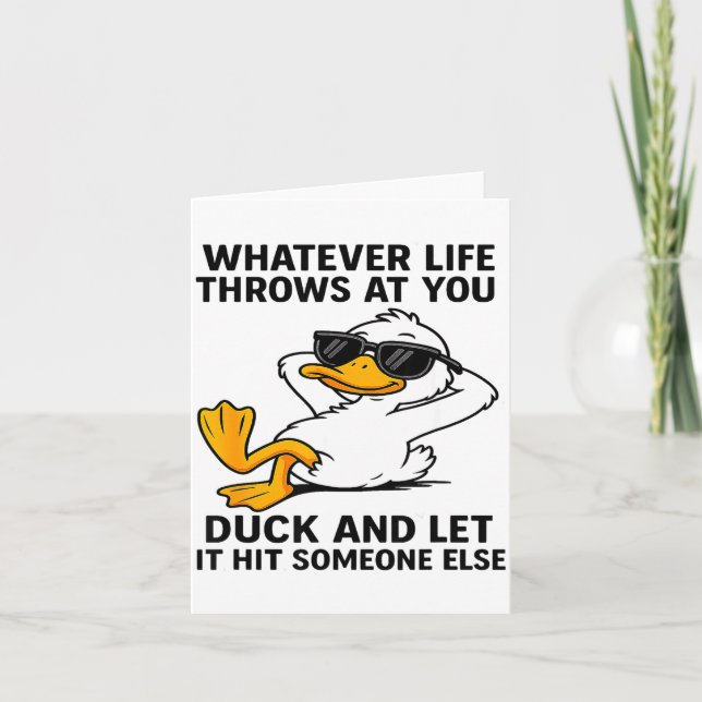 Funny Duck Graphic Men Women Funny Quote  Kort (Framsida)