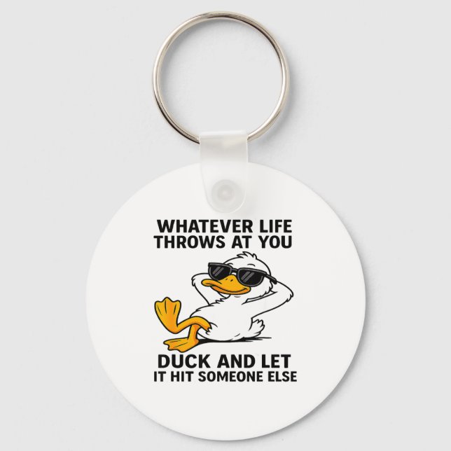 Funny Duck Graphic Men Women Funny Quote  Nyckelring (Framsida)