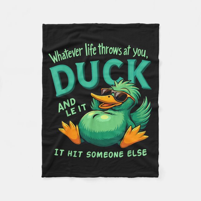Funny Duck Graphic Men Women Teens Funny Quote  Fleecefilt (Framsidan)