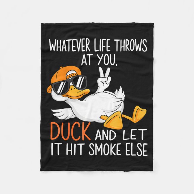 Funny Duck Graphic Tees Men Women Funny Quote  Fleecefilt (Framsidan)