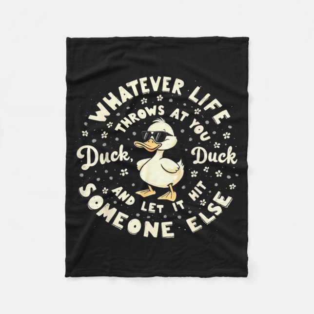 Funny Duck Graphic Tees Men Women Teens Funny Quot Fleecefilt (Framsidan)