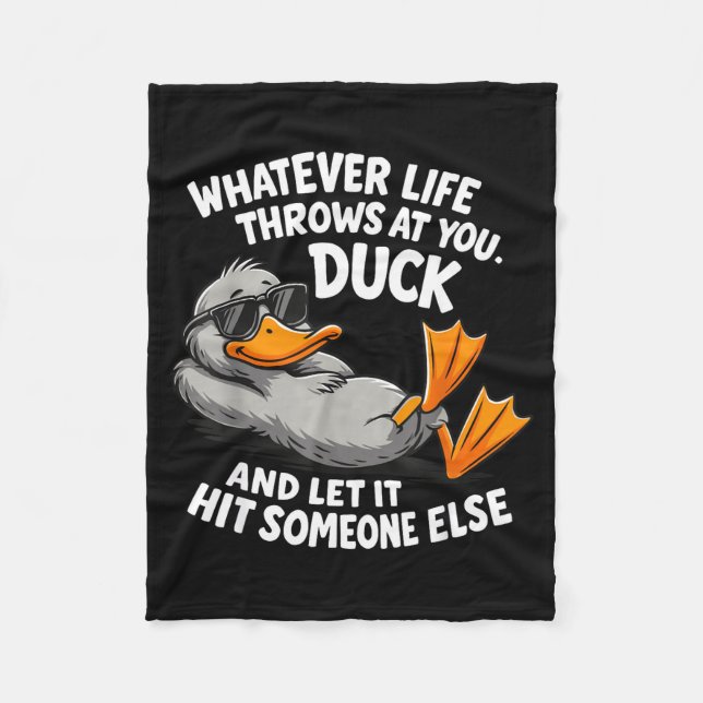 Funny Duck Graphic Tees Men Women Teens Funny Quot Fleecefilt (Framsidan)
