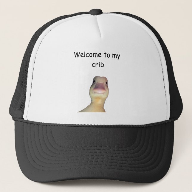 Funny Duck Meme – “Welcome to My Crib” Cute Animal Keps (Framsida)