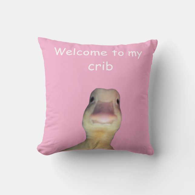 Funny Duck Meme – “Welcome to My Crib” Cute Animal Kudde (Framsida)