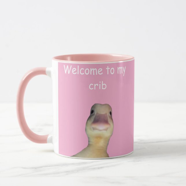 Funny Duck Meme – “Welcome to My Crib” Cute Animal Mugg (Vänster)