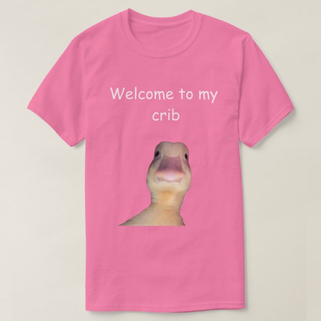 Funny Duck Meme – “Welcome to My Crib” Cute Animal T Shirt (Design framsida)