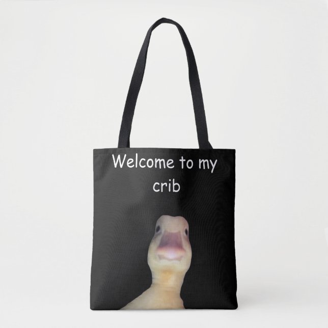 Funny Duck Meme – “Welcome to My Crib” Cute Animal Tygkasse (Framsida)