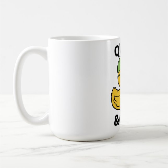 Funny Duck Quack & Chill – Yellow Duck with Sungla Kaffemugg (Vänster)