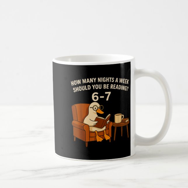 Funny Duck Reading Book 67 Six Seven Meme  Kaffemugg (Höger)