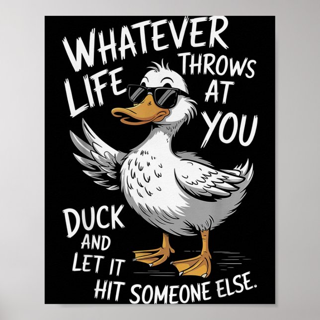 Funny Duck Shirt Funny Quote Graphic Tees For Men  Poster (Framsidan)