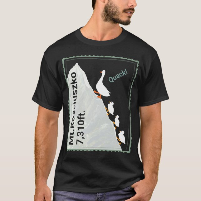 funny ducks climing Mt. Kosciuszko. Quack! T Shirt (Framsida)