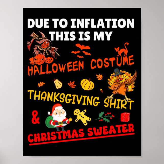 Funny Due To Inflation This Is Xmas New Year's Eve Poster (Framsidan)
