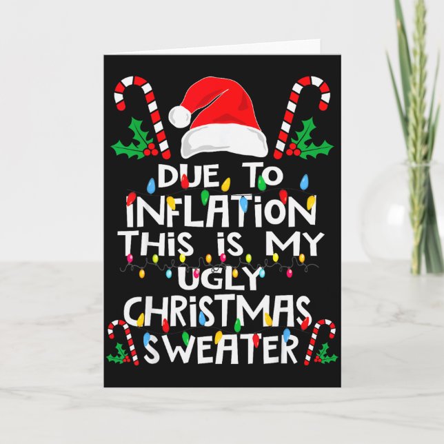 Funny Due To Inflation Ugly Christmas Sweaters For Kort (Framsida)