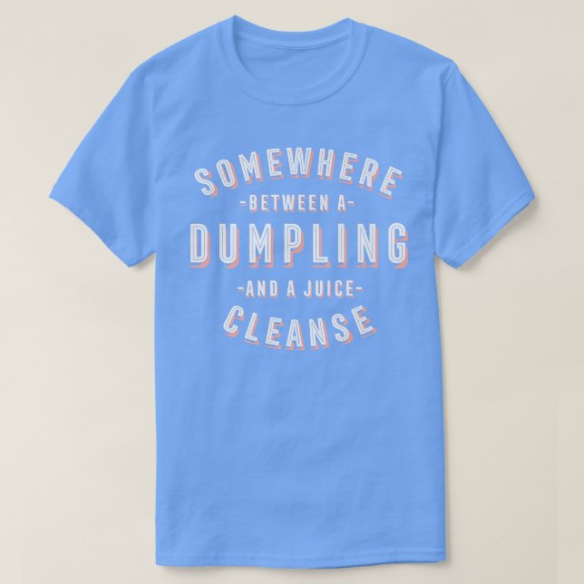 Funny Dumpling och en juice Clean Dim Sum Vegan T Shirt (Design framsida)