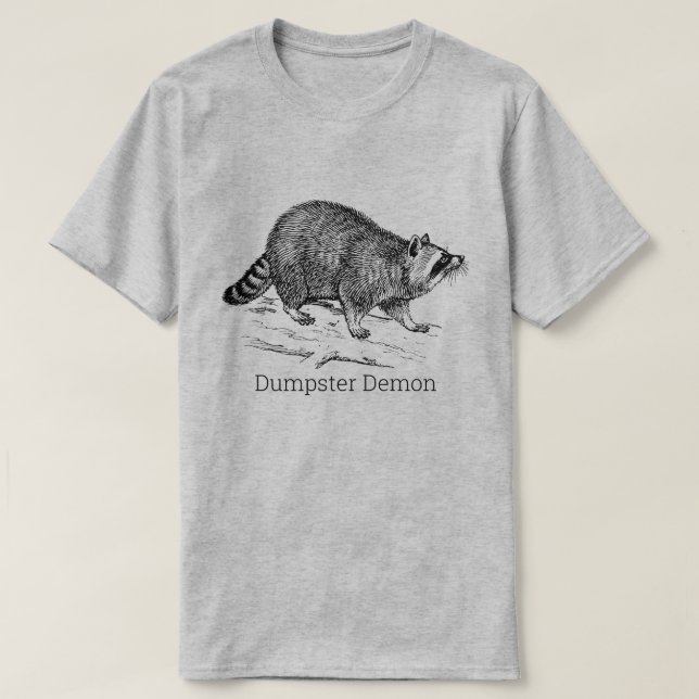 Funny DUMPSTER DEMON Raccoon T Shirt (Design framsida)