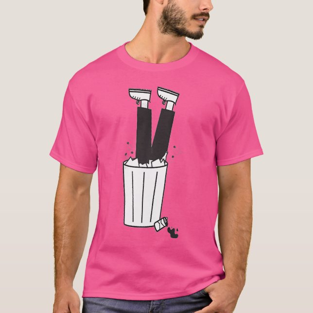 Funny Dumpster Diving Bin T Shirt (Framsida)