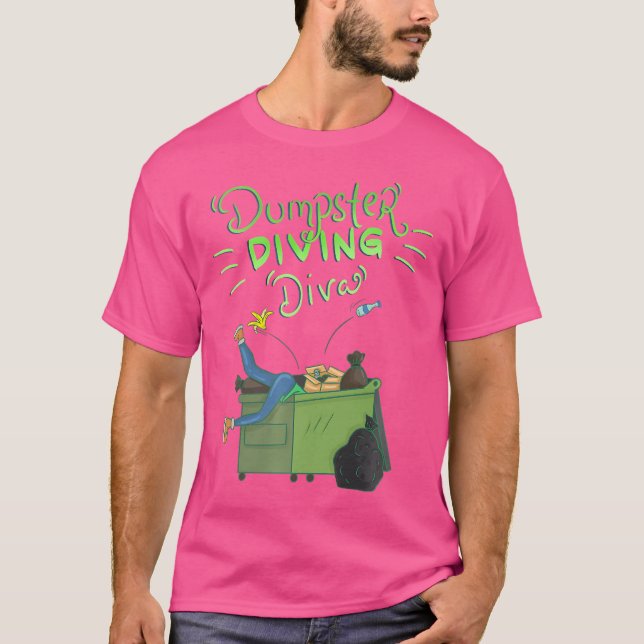 Funny Dumpster Diving Diva Sf T Shirt (Framsida)