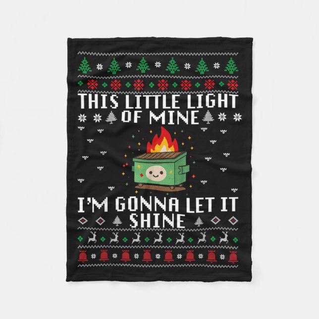 Funny Dumpster Fire Ugly Christmas Sweaters For Me Fleecefilt (Framsidan)