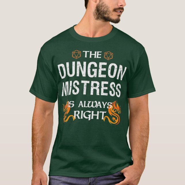 Funny Dungeon Älskarinna Dragons Dice Gaming Gift T Shirt (Framsida)