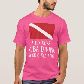 Funny Dyka Diver Flagga Scuba Girls Women T Shirt