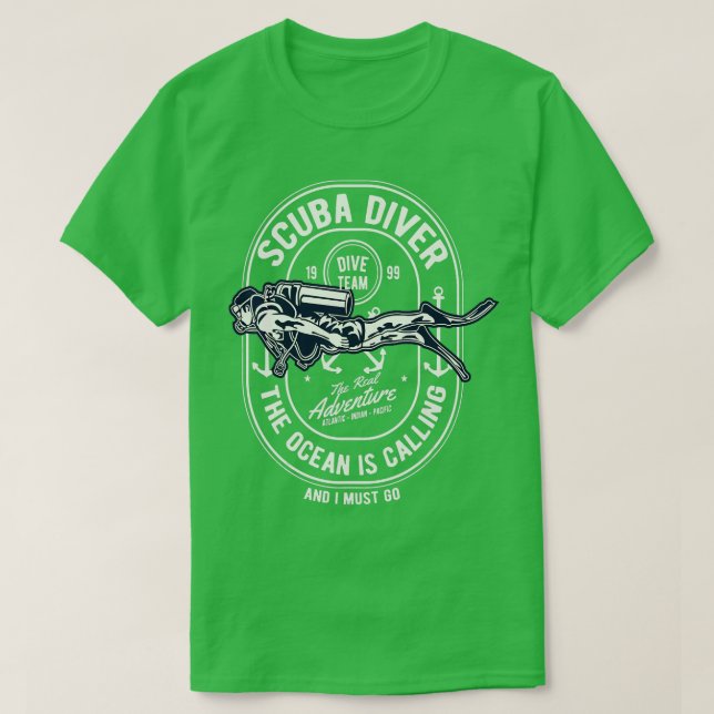 Funny Dyka Humous Gift for Divers T Shirt (Design framsida)