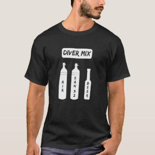Funny dykare Blanda syre Flaska Skuba Beer Div T Shirt