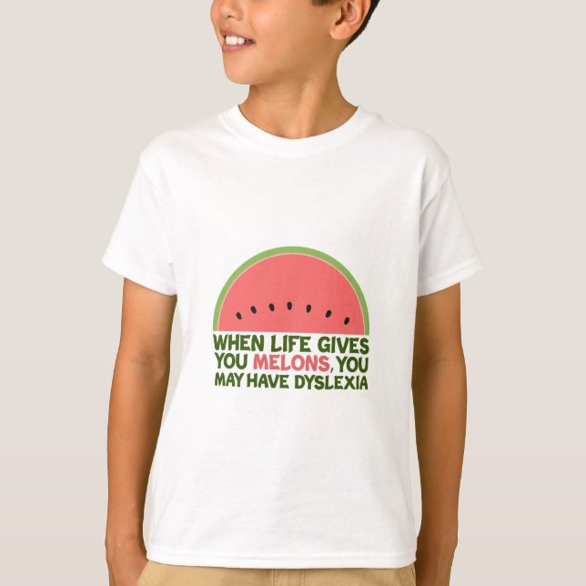 Funny Dyslexia Quote Dyslexic Humor Kids T Shirt (Framsida)