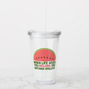 Funny Dyslexia Quote Dyslexic Humor Watermelon Take Away Mugg
