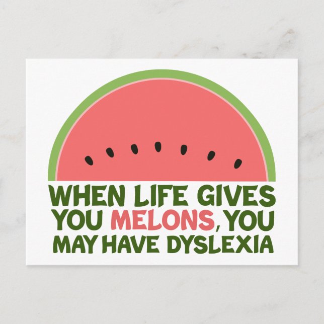 Funny Dyslexia Vykort (Framsida)