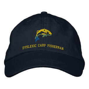 Funny Dyslexic Carp Fisherman Broderad Keps
