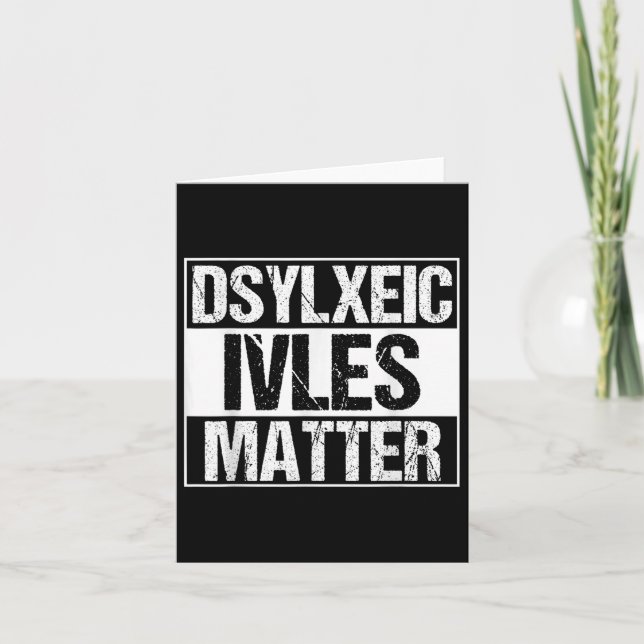 Funny Dyslexic lever _ Adhd _ Dyslexia Awareness Kort (Framsida)