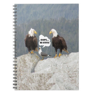 Funny Eagles och Fiskmås Anteckningsbok Med Spiral