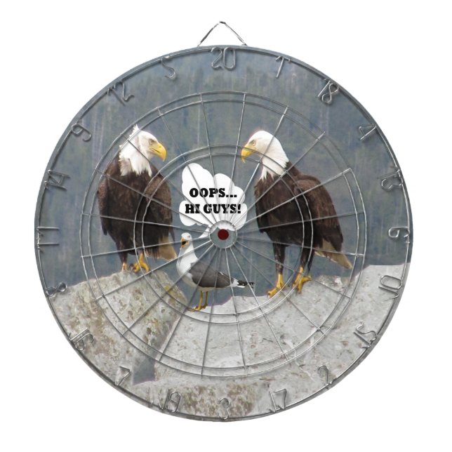 Funny Eagles och Fiskmås Darttavla (Framsidan)
