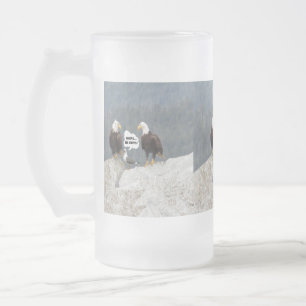 Funny Eagles och Fiskmås Frostat Ölglas