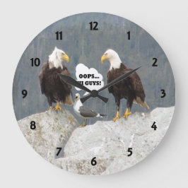 Funny Eagles och Fiskmås Stor Klocka