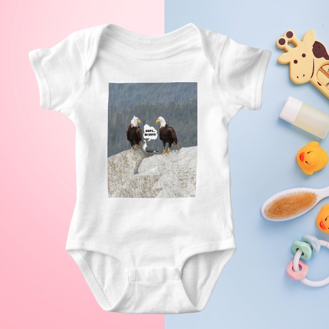 Funny Eagles och Fiskmås T-shirt (Funny Eagles and Seagull Baby Bodysuit)