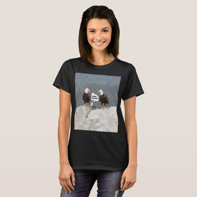 Funny Eagles och Fiskmås Women's Basic T-Shirt (Hel framsida)
