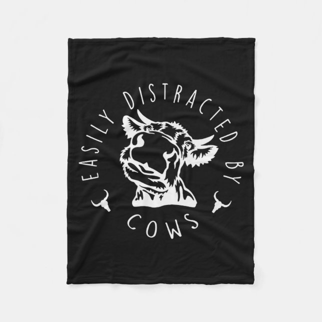 Funny Easily Distracted By Cows Design  Fleecefilt (Framsidan)