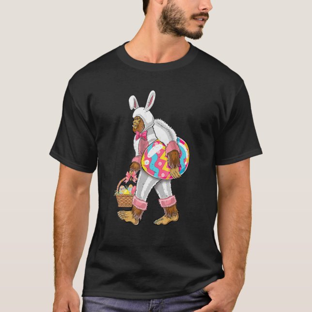 Funny Easter Bigfoot Sasquatch With Bunny Ears Cos T Shirt (Framsida)