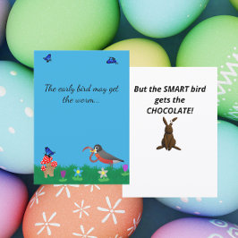 Funny Easter Bird Pun Flat Holiday Card Julkort