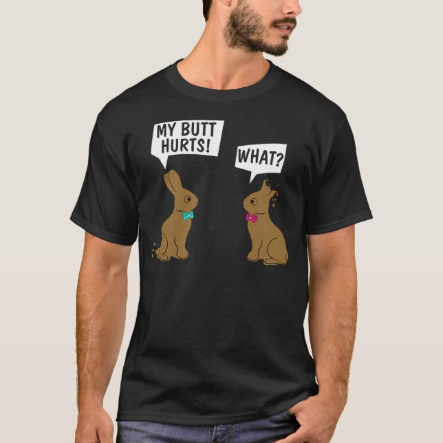 Funny Easter Bunny My Butt Hurts! What_ Cute Rabbi T Shirt (Framsida)