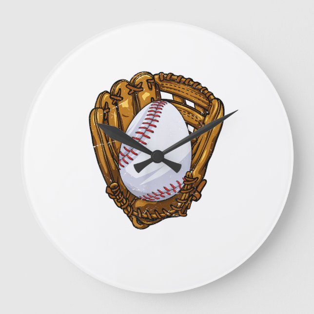 Funny Easter Egg Baseball Egg Hunting Easter Day M Stor Klocka (Framsida)