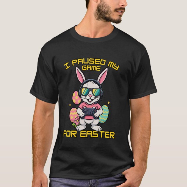 Funny Easter Gamer Bunny Shirt - Gaming Controller T (Framsida)