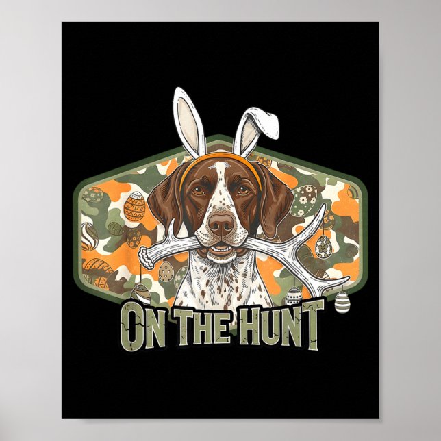 Funny easter labrador retriever on the hunt bunny poster (Framsidan)