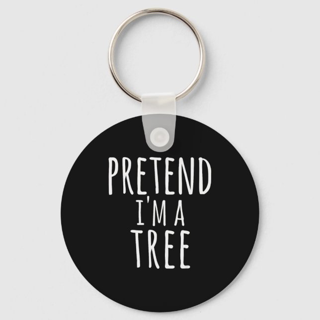 Funny Easy Lazy Halloween Pretend I'm A Tree Costu Nyckelring (Framsida)