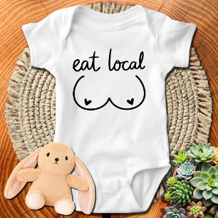 Funny Eat Local Baby Shower Gift - Nyfödd bebis Gi T Shirt