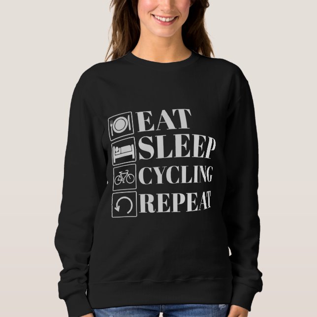 funny eat sleep cycling repeat for cyclists t shirt (Framsida)
