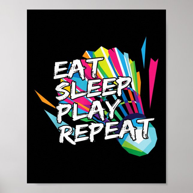 Funny Eat Sleep Play Repeat Player Gift Love Tee  Poster (Framsidan)